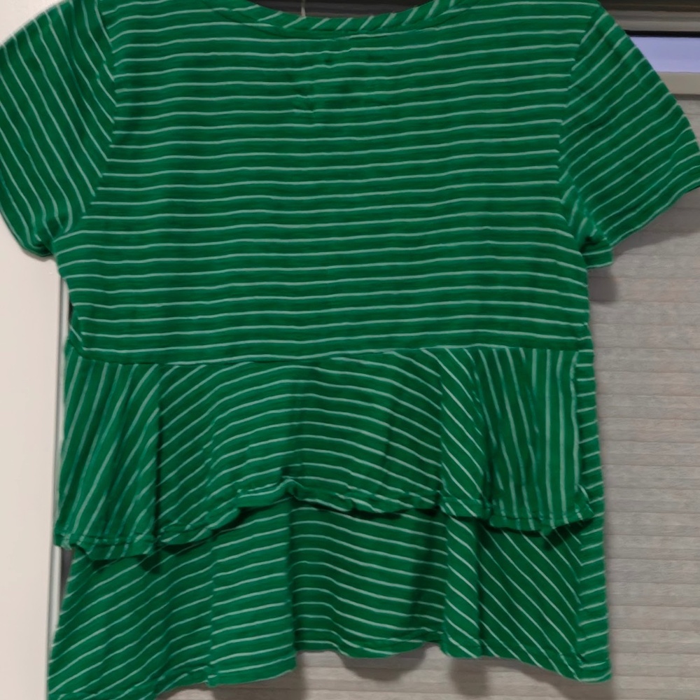 Ruffle back cotton T-shirt